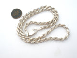 Italian Rope Chain Necklace Sterling Silver 20" - The Jewelry Lady's Store