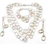 Italian Two Tone Sterling Silver Jewelry Set