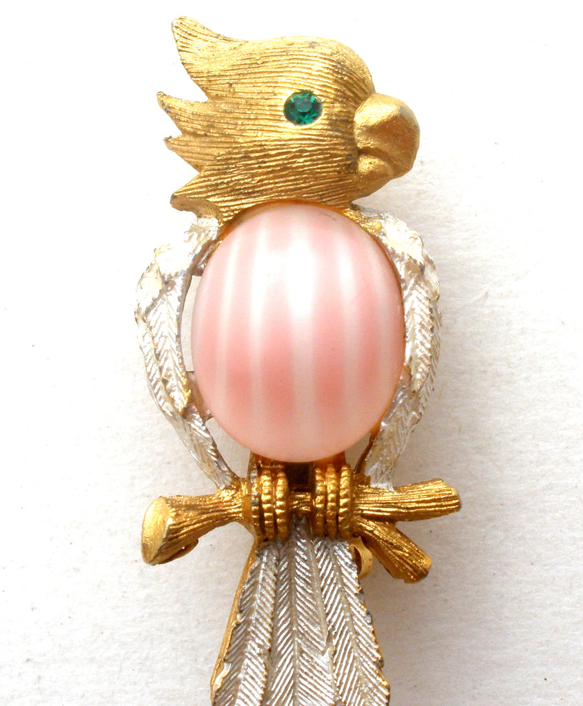 JJ Pink Jelly Belly Parrot Bird Pin Brooch Vintage - The Jewelry Lady's Store