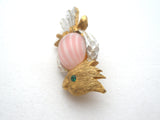 JJ Pink Jelly Belly Parrot Bird Pin Brooch Vintage - The Jewelry Lady's Store