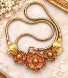 Krementz Yellow & Rose Gold Filled Flower Necklace 16" - The Jewelry Lady's Store