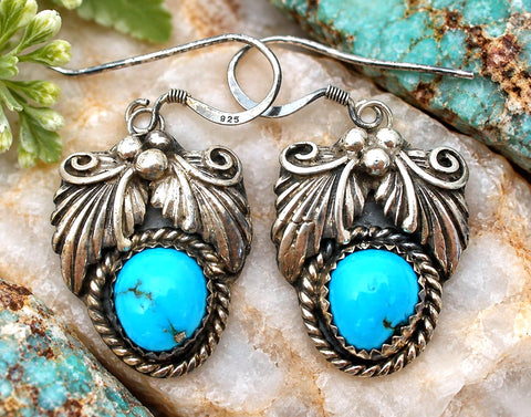Robert Johnson Turquoise Earrings Sterling Silver