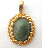 Jade Pendant 14K Yellow Gold For Necklace Vintage - The Jewelry Lady's Store