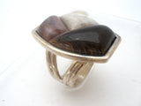 Jay King Sterling Silver Petrified Wood & Agate Size 9