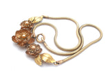 Krementz Yellow & Rose Gold Flower Necklace 16"