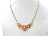 Krementz Yellow & Rose Gold Flower Necklace 16"