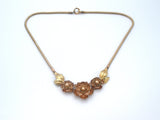 Krementz Yellow & Rose Gold Flower Necklace 16"