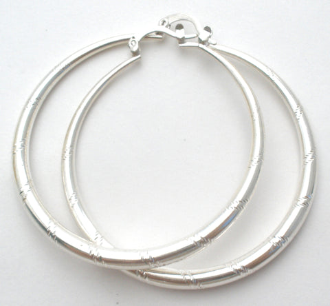 Large Hoop Earrings Sterling Silver