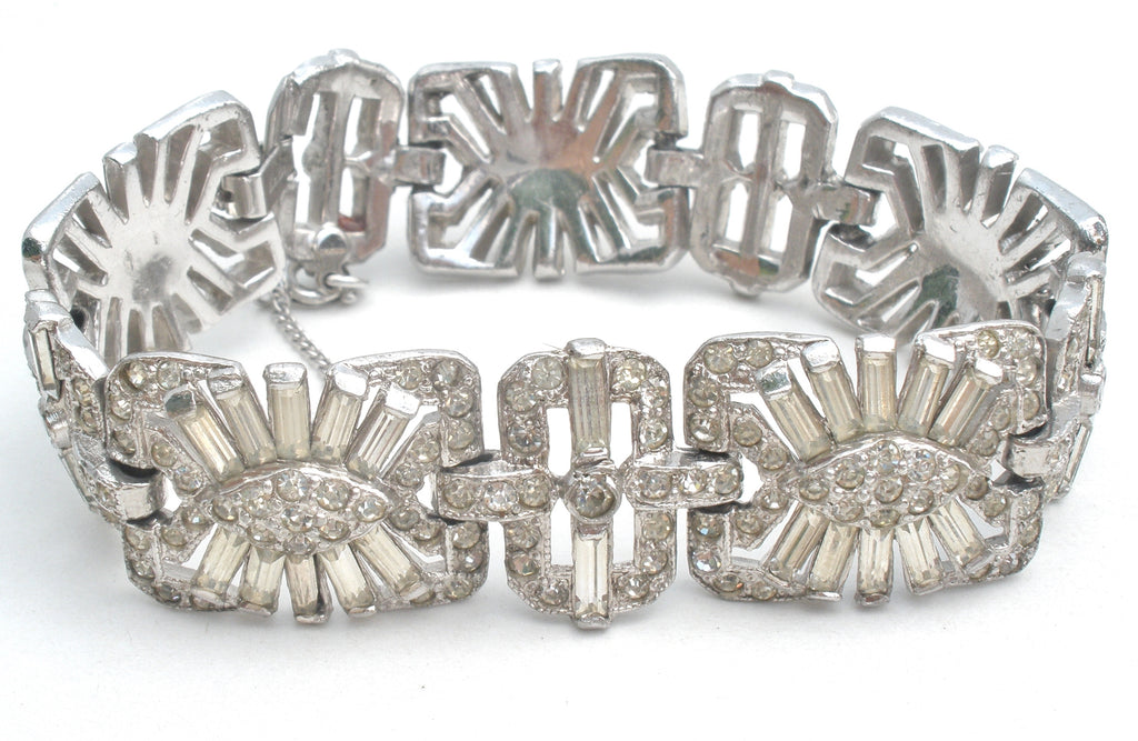Ledo Clear Rhinestone Bracelet Vintage 7" - The Jewelry Lady's Store