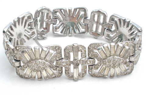 Ledo Clear Rhinestone Bracelet Vintage 7"