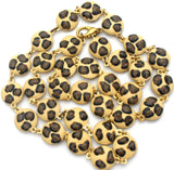 Leopard Print Enamel Necklace 24" Long - The Jewelry Lady's Store