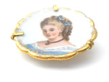 Limoges Hand Painted Porcelain Brooch Pin Vintage - The Jewelry Lady's Store