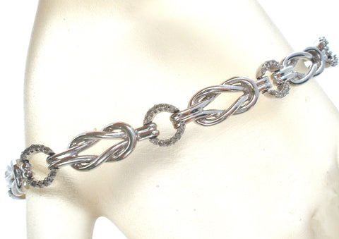 Love Knot Diamond Bracelet Sterling Silver