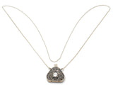 Marcasite & CZ Purse Pendant Necklace 925 - The Jewelry Lady's Store