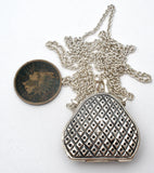 Marcasite & CZ Purse Pendant Necklace 925 - The Jewelry Lady's Store