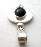 Mexican Black Onyx Pendant Sterling Silver - The Jewelry Lady's Store