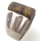 Mexican Tiger's Eye Ring 925 Size 11 - The Jewelry Lady's Store