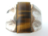 Mexican Tiger's Eye Ring 925 Size 11 - The Jewelry Lady's Store