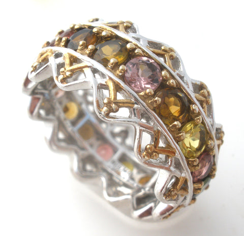 Michael Valitutti Multi Gemstone Ring Size 9