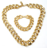 Monet Necklace & Bracelet Link Set Vintage - The Jewelry Lady's Store