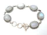 Moonstone Rainbow Bracelet Sterling Silver PTI - The Jewelry Lady's Store