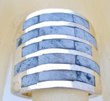 Mother of Pearl Abalone Shell Wide Band Ring Size 6