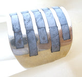 Mother of Pearl Abalone Shell Wide Band Ring Size 6