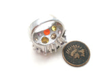 Multi Color Quartz Ring Sterling Silver Size 8 - The Jewelry Lady's Store