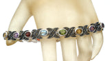 Multi Color Gemstone Hugs & Kisses 925 Bracelet - The Jewelry Lady's Store
