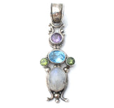 Multi Gemstone Pendant Sterling Silver - The Jewelry Lady's Store