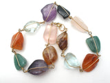 Multi Nugget Gemstone Wire Work Necklace 16" - The Jewelry Lady's Store