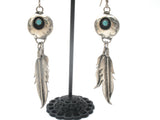 Native American Turquoise Shadowbox Earrings Sterling