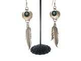 Native American Turquoise Shadowbox Earrings Sterling