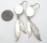 Native American Turquoise Shadowbox Earrings Sterling