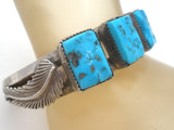 Navajo Turquoise Cuff Bracelet Sterling Silver - The Jewelry Lady's Store