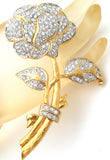 Nolan Miller Clear Crystal Flower Brooch Pin - The Jewelry Lady's Store