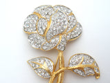 Nolan Miller Clear Crystal Flower Brooch Pin - The Jewelry Lady's Store