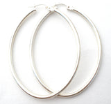 Oval Hoop Earrings Sterling Silver Hoops - The Jewelry Lady's Store