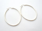 Oval Hoop Earrings Sterling Silver Hoops - The Jewelry Lady's Store