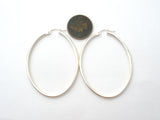 Oval Hoop Earrings Sterling Silver Hoops - The Jewelry Lady's Store