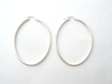 Oval Hoop Earrings Sterling Silver Hoops - The Jewelry Lady's Store