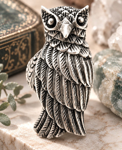 Sarda Owl Ring Sterling Silver Size 8