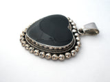 Black Onyx Heart Pendant Sterling Silver - The Jewelry Lady's Store