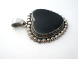 Black Onyx Heart Pendant Sterling Silver - The Jewelry Lady's Store