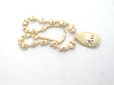 Carved Bone Elephant Bead Necklace 18" - The Jewelry Lady's Store