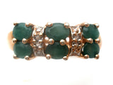 Emerald & Diamond Vermeil Ring 925 Size 8 - The Jewelry Lady's Store