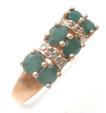 Emerald & Diamond Vermeil Ring 925 Size 8 - The Jewelry Lady's Store