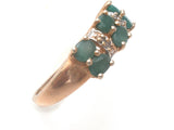 Emerald & Diamond Vermeil Ring 925 Size 8 - The Jewelry Lady's Store