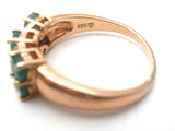 Emerald & Diamond Vermeil Ring 925 Size 8 - The Jewelry Lady's Store
