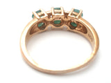 Emerald & Diamond Vermeil Ring 925 Size 8 - The Jewelry Lady's Store
